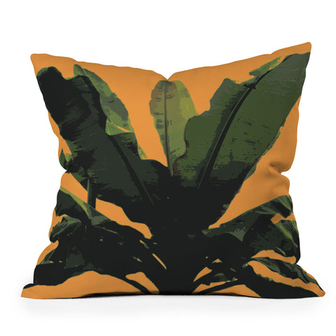 Deb Haugen Bananarama orange Outdoor Throw Pillow