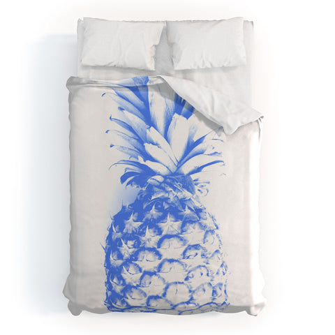 Deb Haugen blu pineapple Duvet Cover