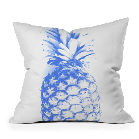 Deb Haugen blu pineapple Outdoor Throw Pillow