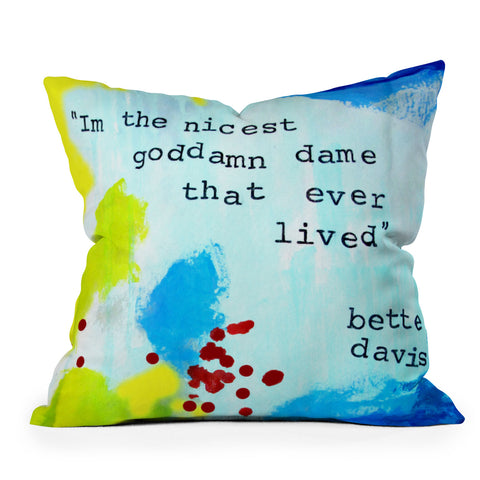 Deb Haugen Nicest Dame Outdoor Throw Pillow