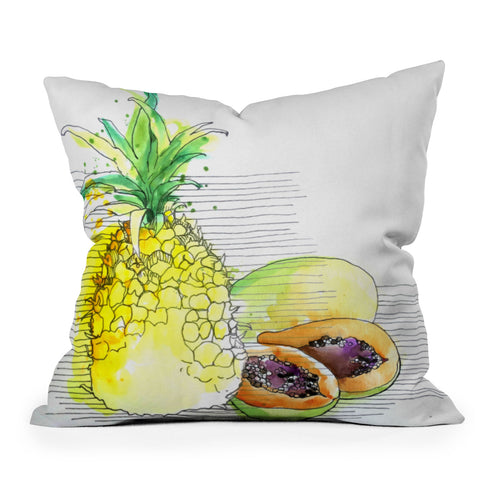 Deb Haugen Pineapple Smoothies Outdoor Throw Pillow