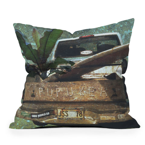 Deb Haugen Pupukea truck Outdoor Throw Pillow