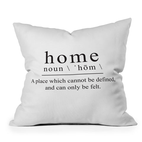 deificus Art DEFINITION OF HOME Outdoor Throw Pillow