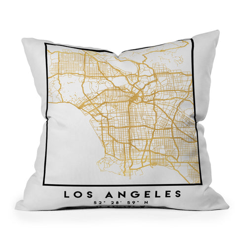 deificus Art LOS ANGELES CALIFORNIA CITY MAP Outdoor Throw Pillow