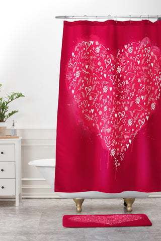 Deniz Ercelebi Art of love Shower Curtain And Mat