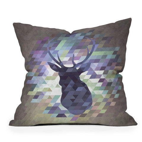 Deniz Ercelebi Digi Deer Outdoor Throw Pillow