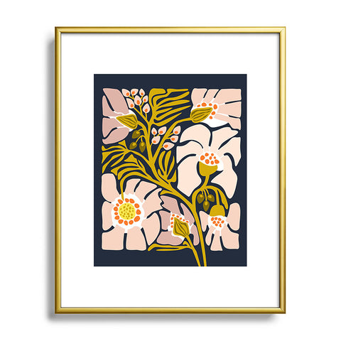DESIGN d´annick Backyard flower modern floral Metal Framed Art Print