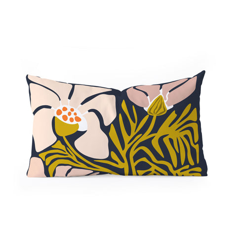 DESIGN d´annick Backyard flower modern floral Oblong Throw Pillow
