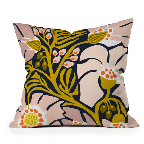 DESIGN d´annick Backyard flower modern floral Outdoor Throw Pillow