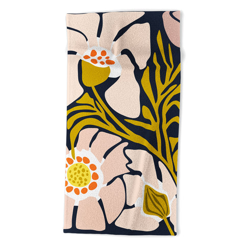 DESIGN d´annick Backyard flower modern floral Beach Towel