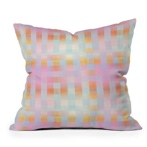 DESIGN d´annick Blurred Plaid Outdoor Throw Pillow
