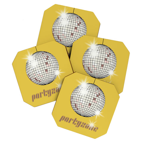 DESIGN d´annick Celebrate the 80s Partyzone yellow Coaster Set