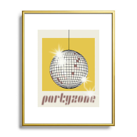 DESIGN d´annick Celebrate the 80s Partyzone yellow Metal Framed Art Print