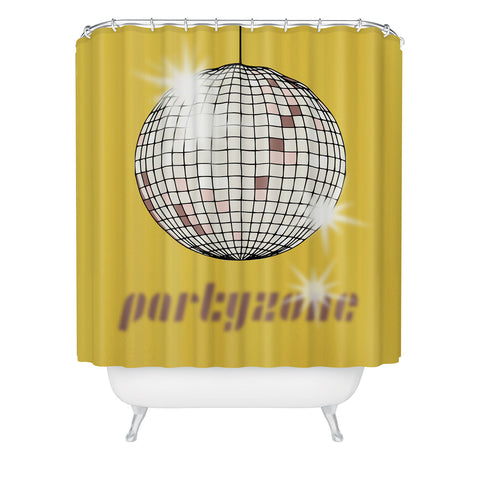 DESIGN d´annick Celebrate the 80s Partyzone yellow Shower Curtain