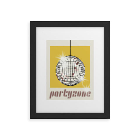 DESIGN d´annick Celebrate the 80s Partyzone yellow Framed Art Print