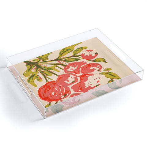 DESIGN d´annick Coral berries fall florals no1 Acrylic Tray