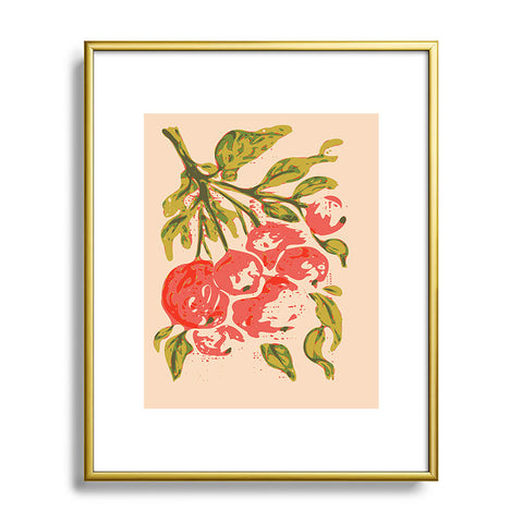 DESIGN d´annick Coral berries fall florals no1 Metal Framed Art Print