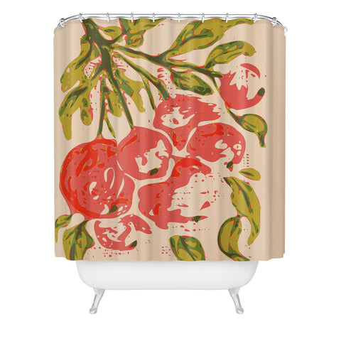 DESIGN d´annick Coral berries fall florals no1 Shower Curtain