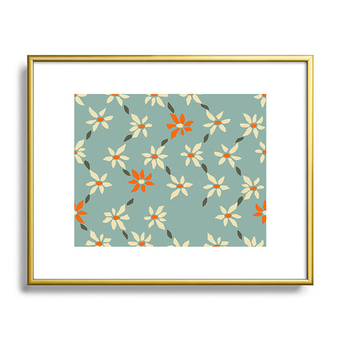 DESIGN d´annick Daily pattern Retro Flower No1 Metal Framed Art Print