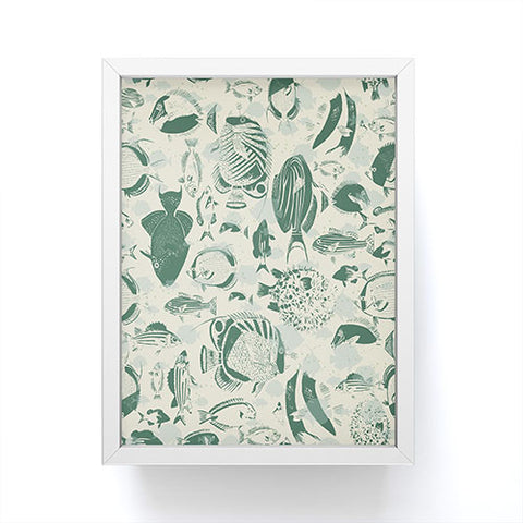 DESIGN d´annick deep ocean fish family Framed Mini Art Print