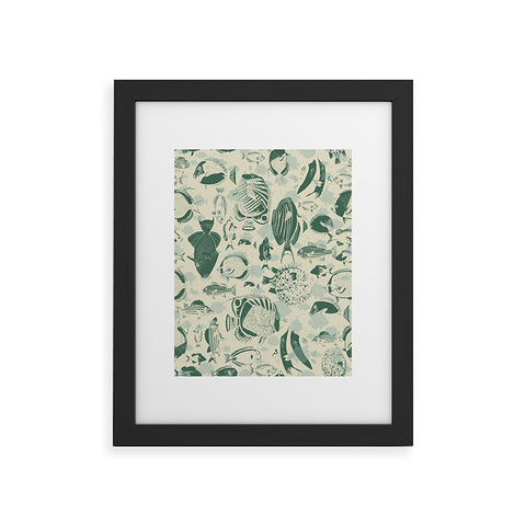 DESIGN d´annick deep ocean fish family Framed Art Print