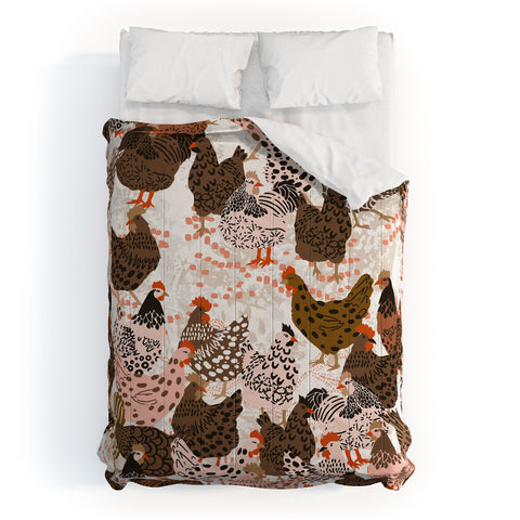 DESIGN d´annick Favorite chickens brown Comforter