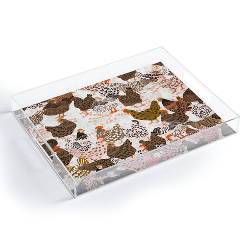 DESIGN d´annick Favorite chickens brown Acrylic Tray