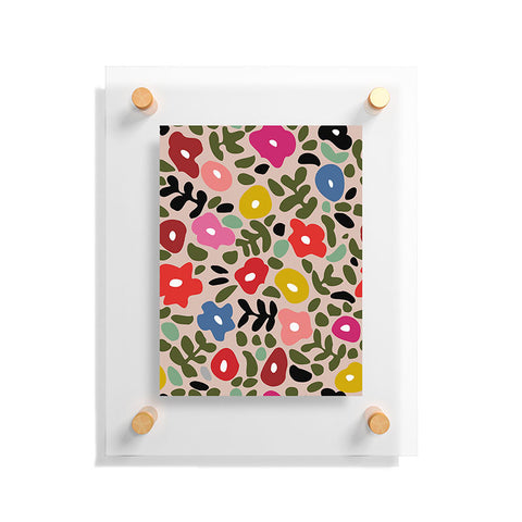 DESIGN d´annick Flower meadow in muted colours Floating Acrylic Print