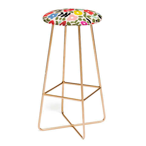 DESIGN d´annick Flower meadow in muted colours Bar Stool