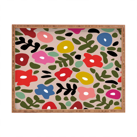 DESIGN d´annick Flower meadow in muted colours Rectangular Tray