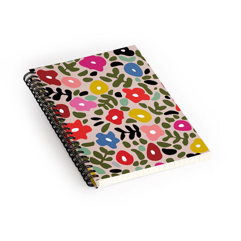 DESIGN d´annick Flower meadow in muted colours Spiral Notebook
