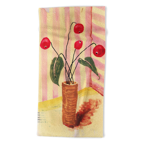 DESIGN d´annick Flowers in a vase 1 Beach Towel
