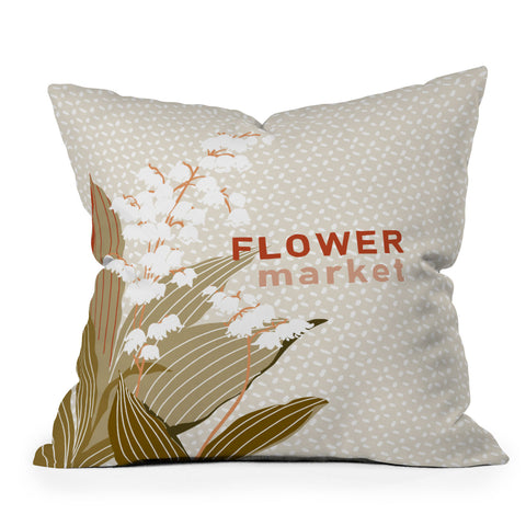 DESIGN d´annick Flowers market lily of the valley Outdoor Throw Pillow