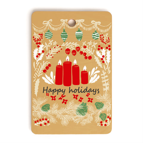 DESIGN d´annick happy holidays christmas greetings Cutting Board Rectangle