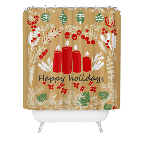 DESIGN d´annick happy holidays christmas greetings Shower Curtain