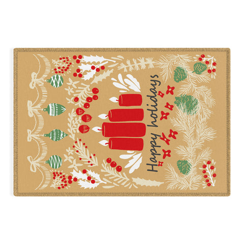 DESIGN d´annick happy holidays christmas greetings Outdoor Rug