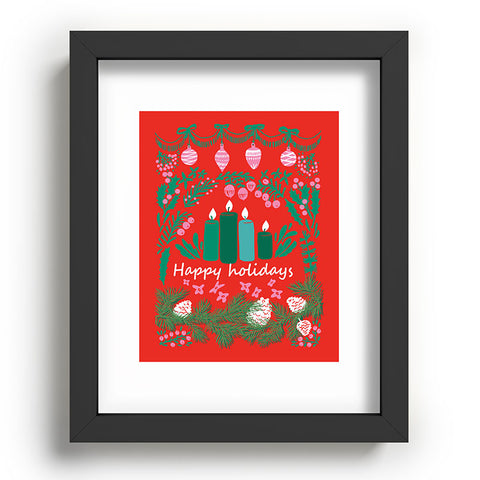 DESIGN d´annick happy holidays greetings folk Recessed Framing Rectangle