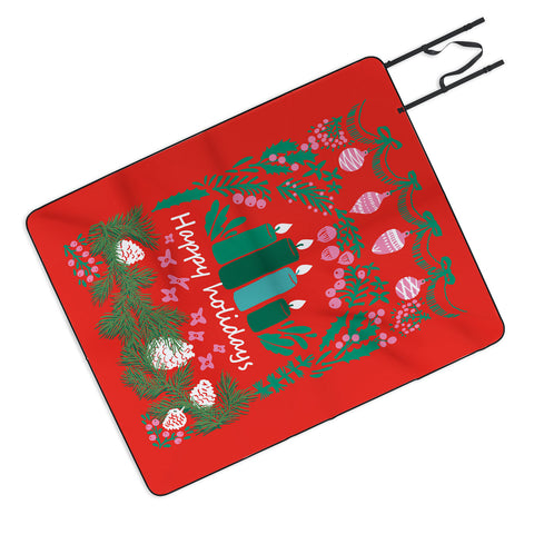 DESIGN d´annick happy holidays greetings folk Picnic Blanket