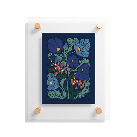 DESIGN d´annick Klimt flower dark blue Floating Acrylic Print