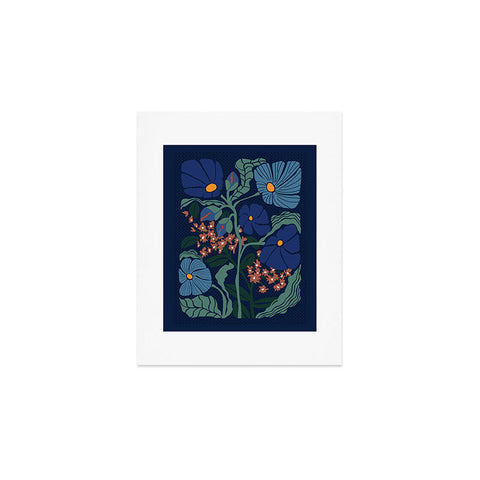 DESIGN d´annick Klimt flower dark blue Art Print