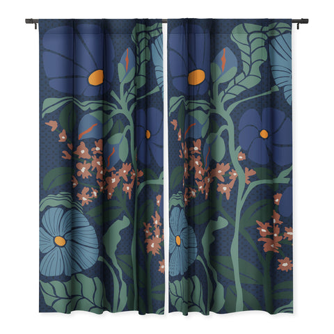DESIGN d´annick Klimt flower dark blue Blackout Non Repeat