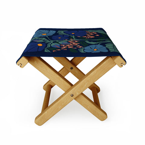 DESIGN d´annick Klimt flower dark blue Folding Stool