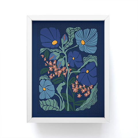 DESIGN d´annick Klimt flower dark blue Framed Mini Art Print