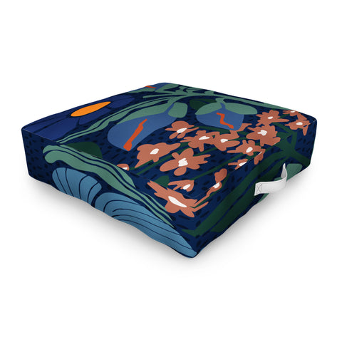 DESIGN d´annick Klimt flower dark blue Outdoor Floor Cushion