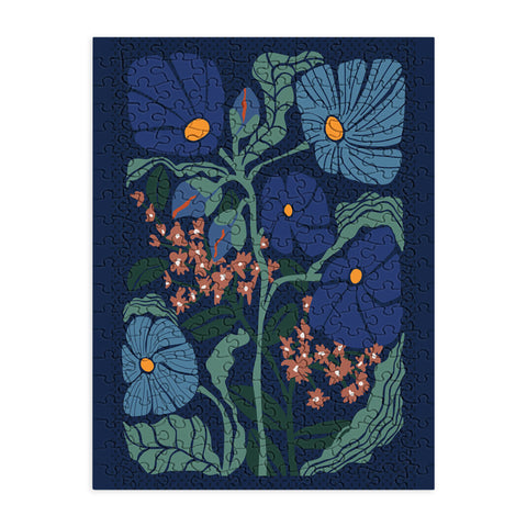 DESIGN d´annick Klimt flower dark blue Puzzle
