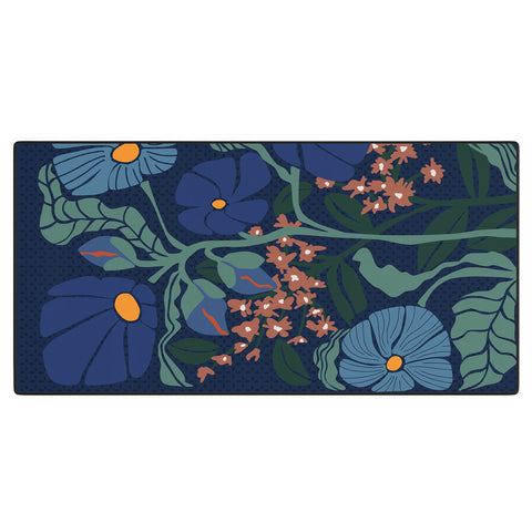 DESIGN d´annick Klimt flower dark blue Desk Mat