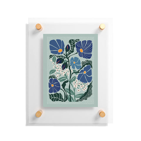 DESIGN d´annick Klimt flowers light blue Floating Acrylic Print