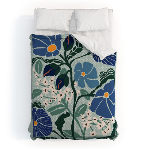 DESIGN d´annick Klimt flowers light blue Duvet Cover