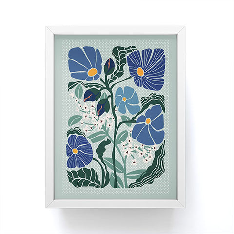 DESIGN d´annick Klimt flowers light blue Framed Mini Art Print
