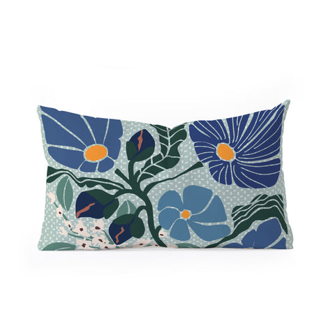 DESIGN d´annick Klimt flowers light blue Oblong Throw Pillow